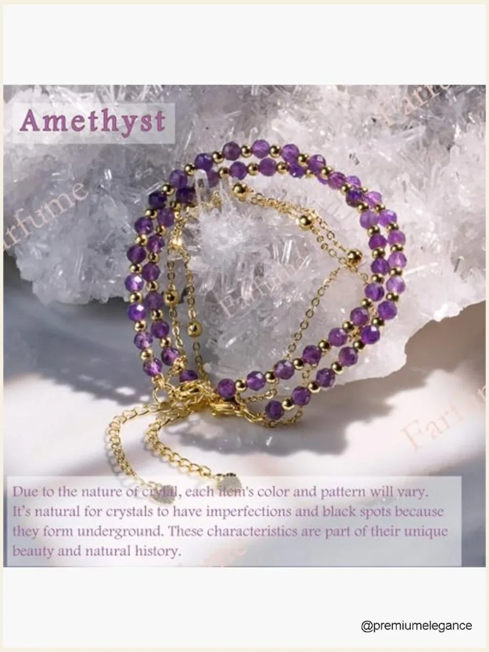 4mm Natural Stone Beaded Bracelets Handmade Crystal Link Bracelet
